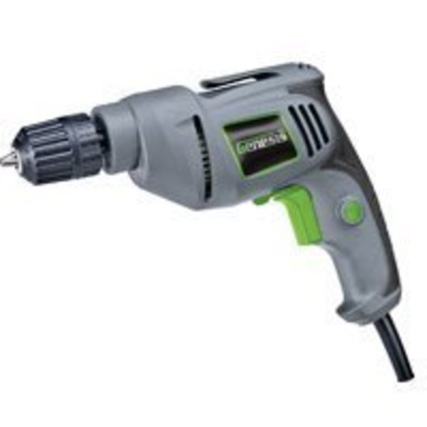 Genesis GD38B Electric Drill, 120 V, 3/8 in Chuck, Genesis, Mfr#: GD38B
